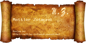 Mettler Zotmund névjegykártya